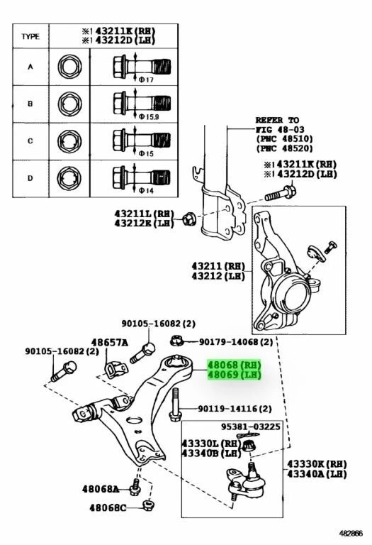 OEM TOYOTA Lexus ES300 ES330 Camry MCV30 BRAZO SUSPENSIÓN DELANTERA INFERIOR NO.1 JUEGO R&L Foto 2 de 2