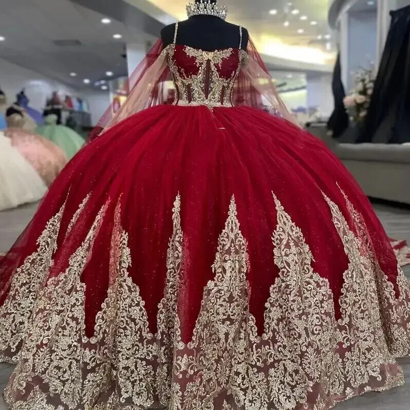 red and gold quince dresses Red and Gold Quinceaera Dresses
