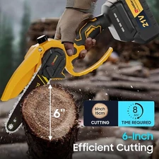 [Long-range] 6-Inch Cordless Chainsaw,21v 4000mAh Mini Lightweight Electric Chai