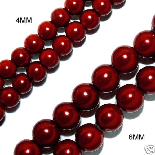 MAGNETIC HEMATITE BEADS PEARLIZED DARK RED 4MM 16"STRS - Picture 1 of 1