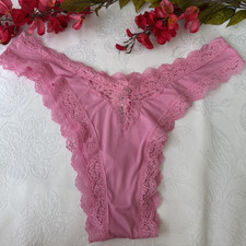 VICTORIA'S SECRET M PINK SILKY W LACE BRAZILIAN SUMMER PANTIES COLORFUL NWT