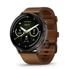 Garmin Venu 4,45 mm Smartwatch, Slate with Black Band and Brown Leather Band