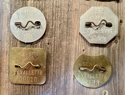 INSIGNES DE PLAGE LAVALLETTE NJ COLLECTION EXTRAORDINAIRE 7 LAITON 5 MÉTAL 1979-1999 - Photo 5/6
