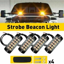 Led Amber Hazard Emergency Warning Beacon Dash Flash Strobe Light Bar Foglight T