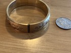 VINTAGE ANTIQUE ETCHED ENAMEL ROSE HAYWARD GOLD FILLED BANGLE BRACELET HINGE — photo 4