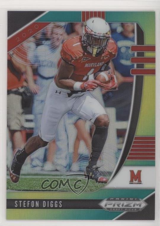 2020 Panini Prizm Draft Picks Green & Yellow Prizm 72/249 Stefon Diggs #91 03df