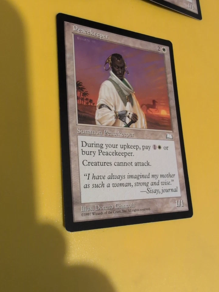 Peacekeeper. Summon  Old Vintage. Weatherlight  Magic the Gathering Card. - Image 4 of 4