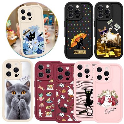 Lovely Cat Design Phone Case Custom TPU Cover For iPhone Air 14 Plus 16e 17 Pro