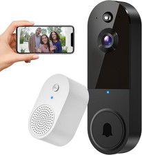 1080P Video Doorbell Camera Wireless with Doorbell Receiver, Cloud Storage, Live
