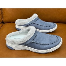 Ryka Ariana Mule Womens Size 7 Blue Faux Fur Lined Clogs Z1275