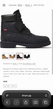 Supreme Black Plate Diamond Timberland Size 9 FW26