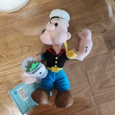 Vintage 1999 Popeye The Sailor Man Plush Stuffins Collectible 9 Inch Doll
