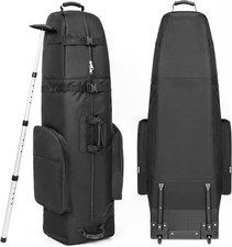 Golf Travel Bag with Wheels, Portable Golf Club Travel Cover for Airlines, 4 Lar