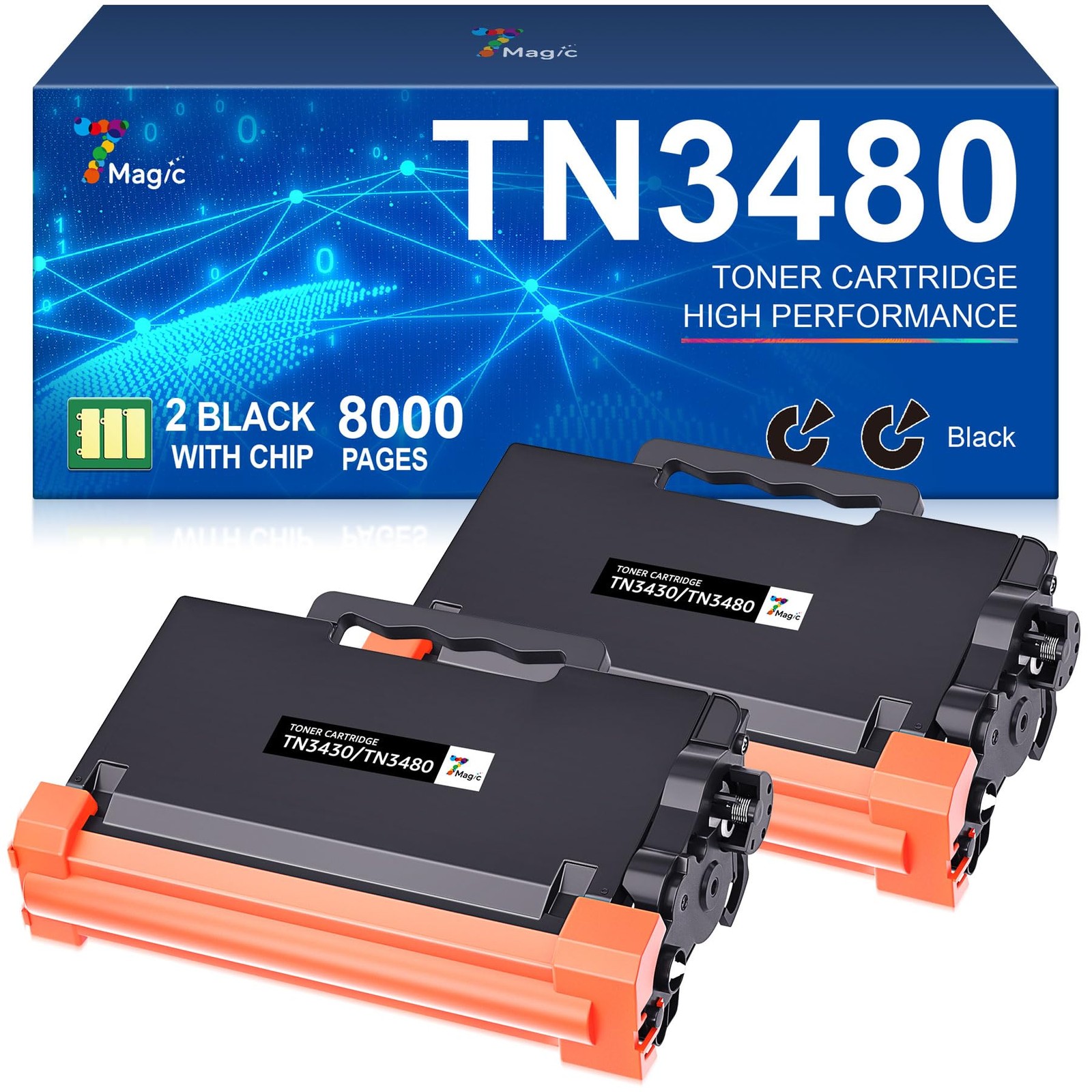 Toner noir TN 3480 pour éviter les lignes blanches sur Brother DCP