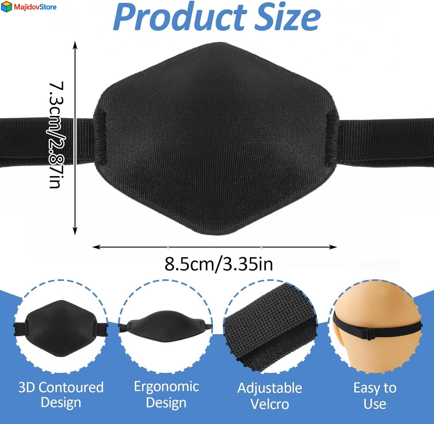 2PCS 3D Adjustable Eye Patches for Left or Right Eyes for Adults and Kids USA 