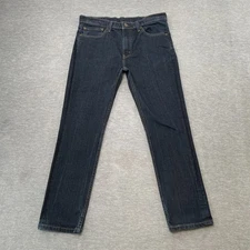 Levi's 511 Jeans Men 36x30 (Actual 33x28) Blue Dark Slim Tapered Denim Stretch