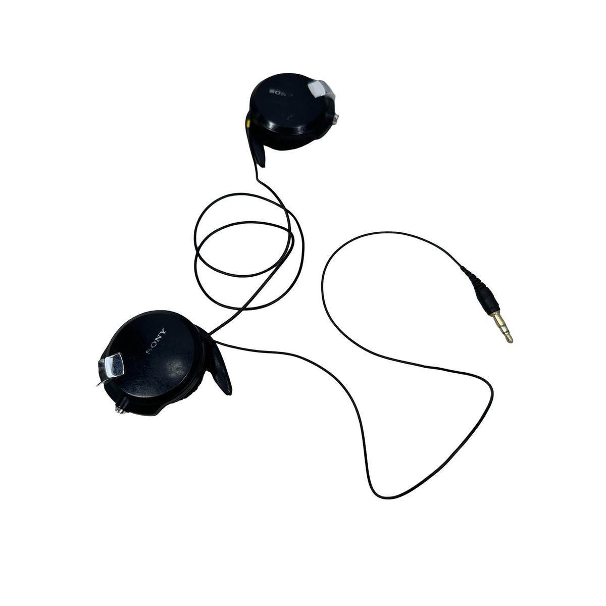 Sony MDR-Q68LW Retractable Clip On Headphones Black Vintage Y2K