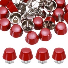 12mm Purse Handbag Feet, 25 Sets Round Flat Studs, Red