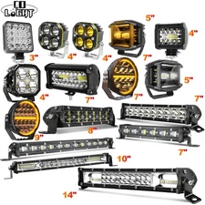 3" 4" 5" 7" 9" LED Driving Work Light bar Spot Flood Pods OffRoad Truck Fog Lamp