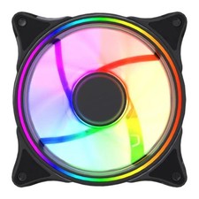 Infinity 120mm Case Fan PWM 4-Pin ARGB Dual-Ring LED PC Cooling Fan Black