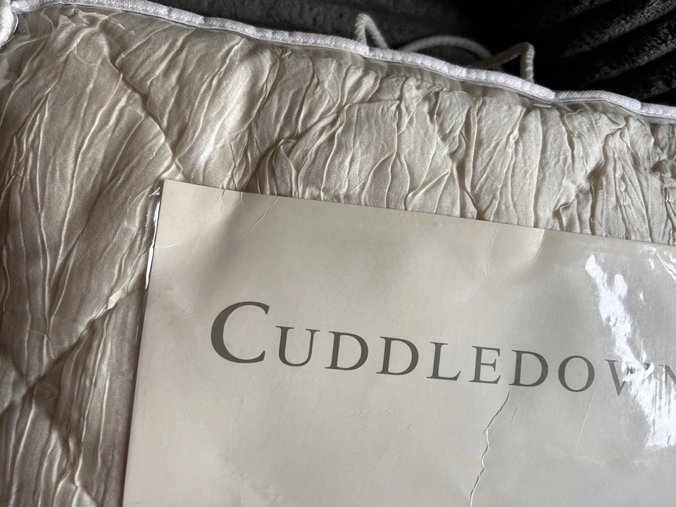 Manta edredón de plumón Cuddledown diamante arrugado marfil doble Foto 3 de 4