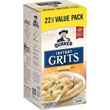 Quaker Butter Naturally Flavored Instant Grits, 0.98 oz 22 Count