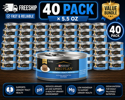 40-Pack Purina Pro Plan Urinary Tract Wet Cat Food Whitefish Classic, 220 OZ