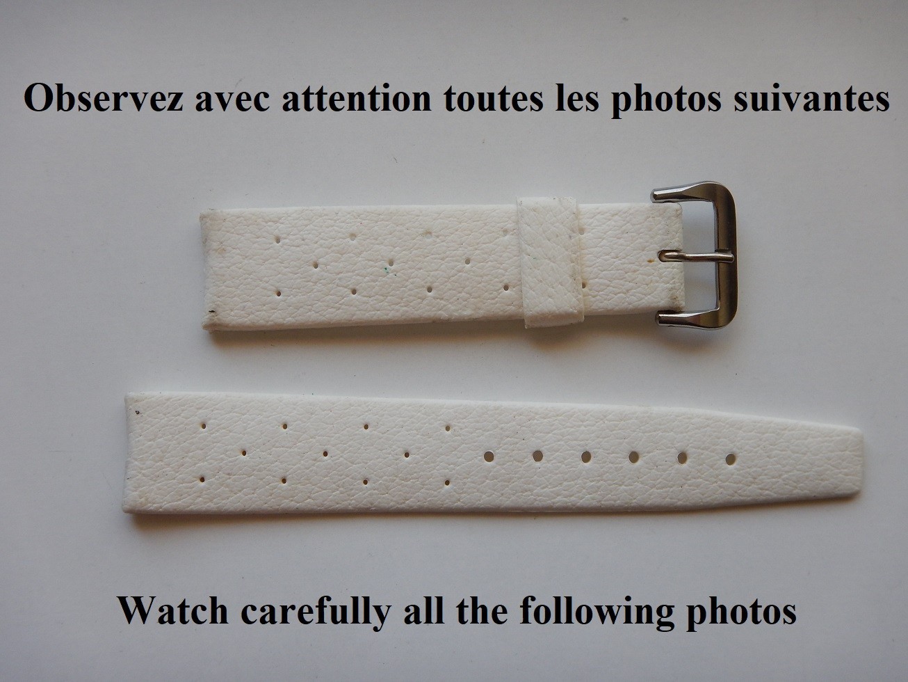Bracelet montre 18mm blanc Tropic Star pour chronographe vintage et rallye