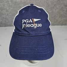 PGA Jr. League Golfing Cap Hat Youth 5-12 Blue White SnapBack Mesh Garb