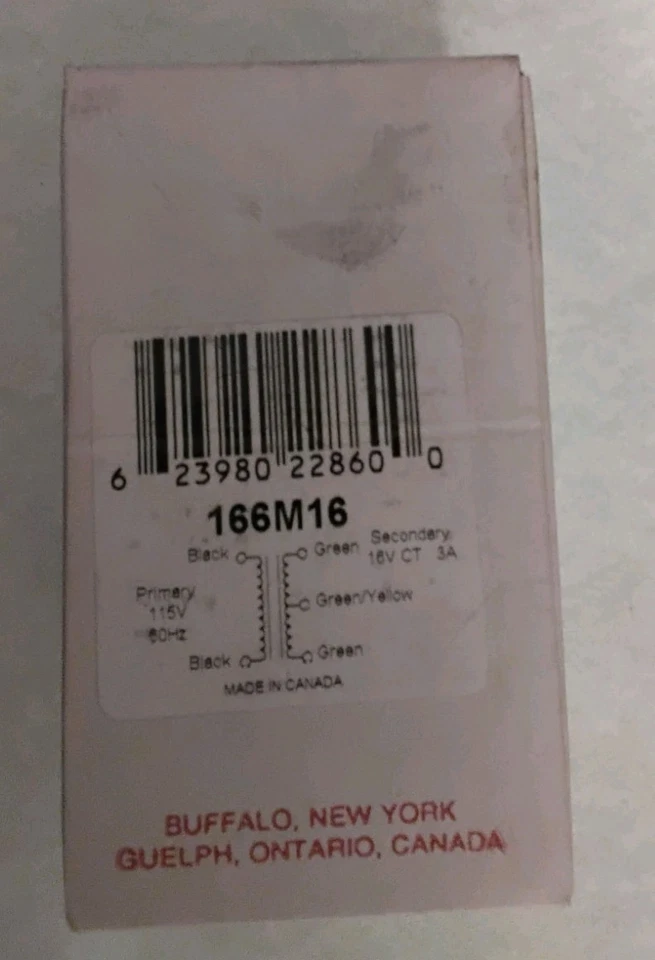 TRANSFORMER 115V PRIMARY 16V C.T. 3.0 AMP - HAMMOND 166M16 - NEW IN BOX - Image 2 of 4
