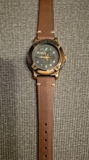 Camel Trophy Uhr – Military Safari Style  Armbanduhr mit Jet-Motiv, Lederarmband