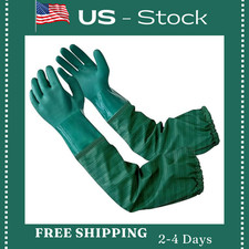 Extra-Long 26" Rubber Pond Gloves, Chemical Resistant Gloves PVC Reusable,Heavy