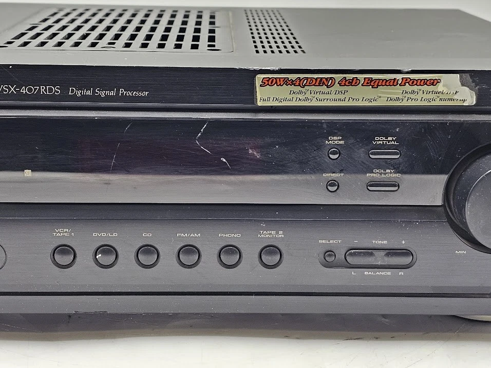 Pioneer VSX-407RDS Receiver - Not Working, Cosmetic Wear - Image 4 of 4