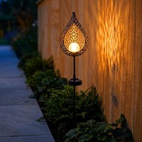 Led Solar Leuchte Glas Kugel Steck Strahler Schwarz Garten Erdspieß Leuchte Gold