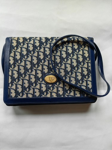 Authentic Christian Dior Crossbody Bag Vintage Monogram Oblique Beige