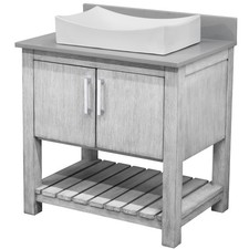Miseno MV-30SG-NOBV-280-1141 30" - Stonewash Grey / Storm Grey Top / Chrome