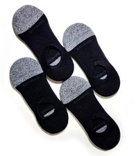 4-pack Bombas Cushioned Comfort No Show Socks - Black/Grey - Men's Large