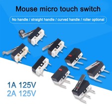 Mouse Micro Button Switch 3-Pin Non/straight /curved Handle Roller 1A2A BendFeet
