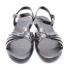 Ladies SAS Strippy Low Wedge Sandals 10 W Made in USA Black Patent New in Box — photo 3