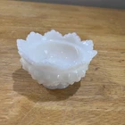 Vtg Fenton White Milk Glass Hobnail Fairy Lamp Base Scalloped MCM Replacement