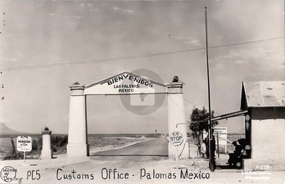 Border Crossing Customs Office Deming NM Palomas Mexico RPPC Postcard COPY