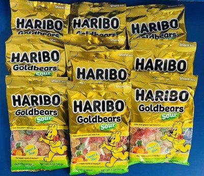 (10) Haribo Goldbears Gummy Sour Candy Share Size 7oz. Bags Bulk Lot BB: 11/2026