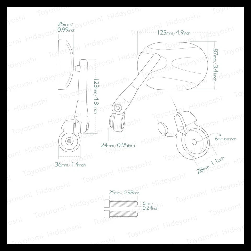 Bar end mirrors STARK shiny chrome oval fits Guzzi V7 Stone threaded OEM bar - Image 4 of 4