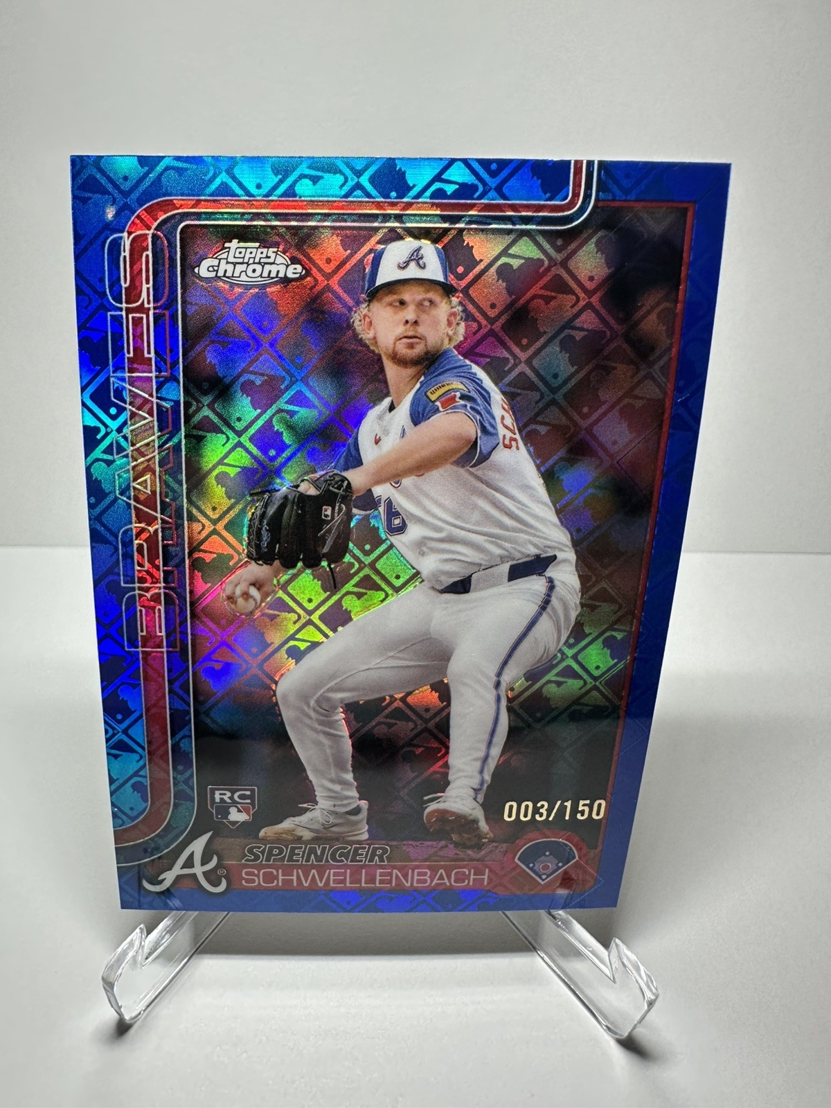 2025 Topps Chrome Spencer Schwellenbach #203 Blue Logofractor /150
