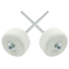 2 Pieces White Felt Bass Drum Beater, Kick Drum Beater Instrument Accessories...