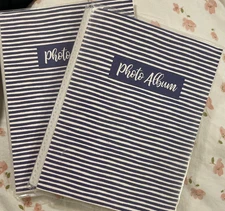 2- photo albums  BETTER 4 x 6 Slip-in Photo Album Holds 36 Blue Striped Covers