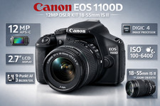 📷 Canon EOS 1100D | 12MP DSLR KiT 18-55mm IS II 📷 Foto Kamera Camera ✅