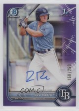 2022 Bowman Chrome Prospect Purple Refractor 159/250 Dru Baker #CPA-DB Auto 15r3