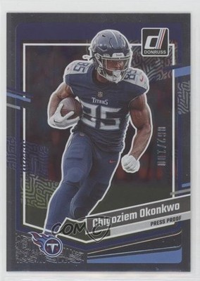 2023 Panini Donruss Press Proof Silver 62/100 Chigoziem Okonkwo #288 0nr3
