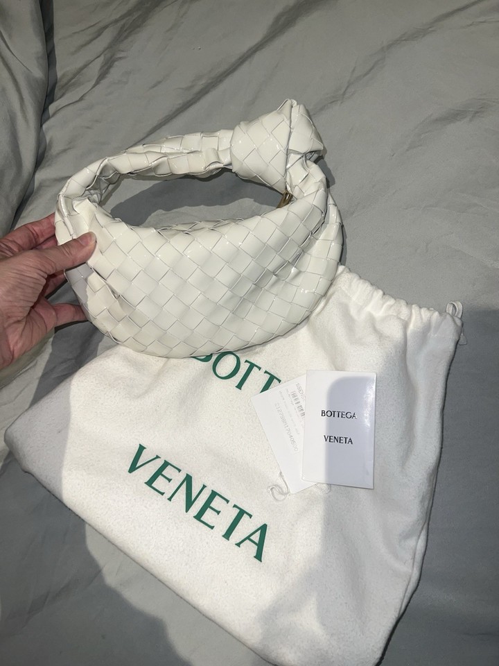 Bottega Veneta Mini Jodie Intrecciato Leather Women’s Bag White Patent